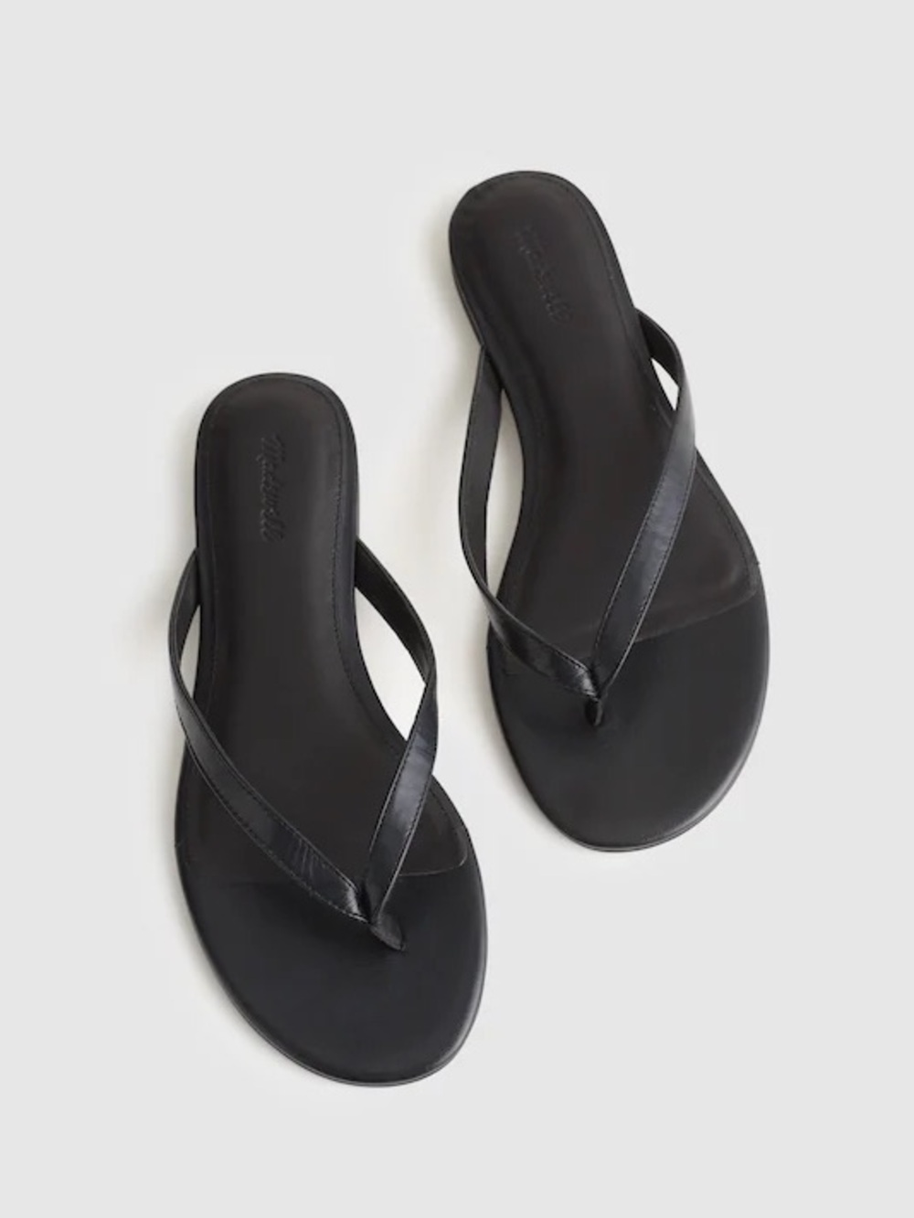 NWT Madewell The Iggy Thong Sandal True Black Leather Flat 10.5